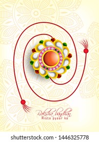 illustration of Raksha bandhan with Decorative Rakhi for Raksha Bandhan, celebration Indian festival of brother and sister