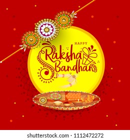 Illustration Raksha Bandhan Greeting Card Design Stock Vector (Royalty ...