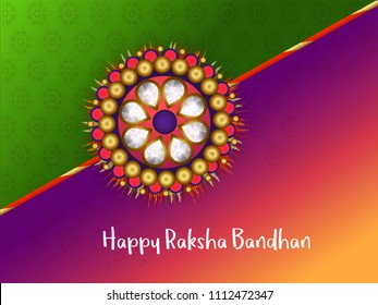 Illustration Of Raksha Bandhan Greeting Card Design.