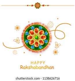Illustration Of Raksha Bandhan Greeting Card Design.