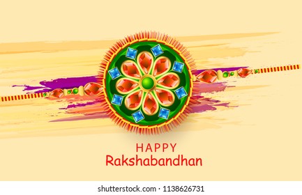 Illustration Of Raksha Bandhan Greeting Card Design.