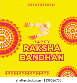 Illustration Of Raksha Bandhan Greeting Card Design.