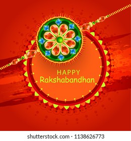 Illustration Of Raksha Bandhan Greeting Card Design.