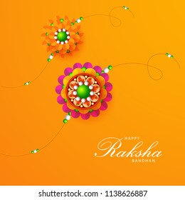Illustration Of Raksha Bandhan Greeting Card Design.
