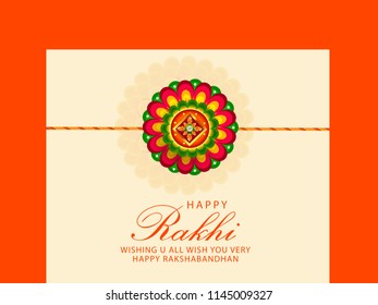 Illustration Of Raksha Bandhan Greeting Card Design.