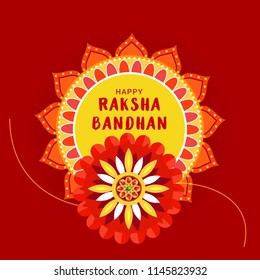 Illustration Of Raksha Bandhan Greeting Card Design.