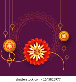 Illustration Of Raksha Bandhan Greeting Card Design.