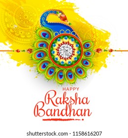 Illustration Of Raksha Bandhan Greeting Card Design.