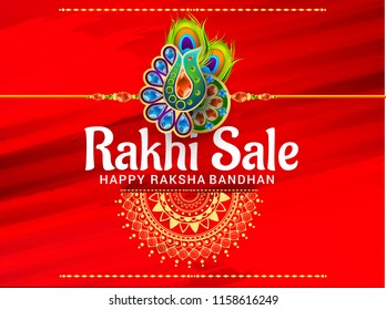Illustration Of Raksha Bandhan Greeting Card Design.