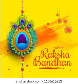 Illustration Of Raksha Bandhan Greeting Card Design.