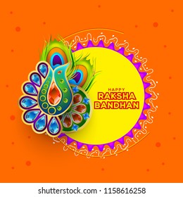 Illustration Of Raksha Bandhan Greeting Card Design.