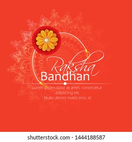 illustration of Raksha Bandhan, Indian festival of brother and sister bonding celebration with decorative Rakhi 