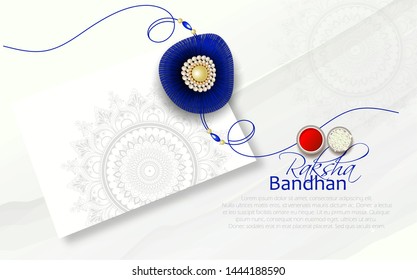 illustration of Raksha Bandhan, Indian festival of brother and sister bonding celebration with decorative Rakhi 