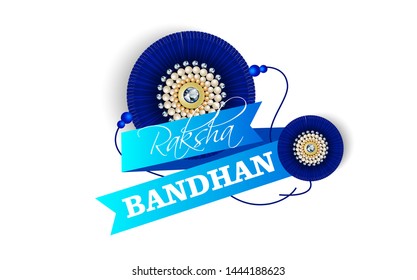 illustration of Raksha Bandhan, Indian festival of brother and sister bonding celebration with decorative Rakhi 