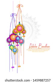 illustration of Raksha Bandhan, Indian festival for brother and sister bonding celebration with decorative Rakhi