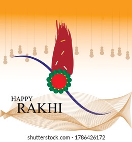 illustration of Raksha Bandhan, Indian festival of brother and sister bonding celebration with decorative Rakhi