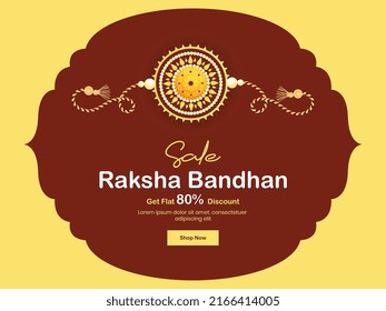 illustration of Raksha Bandhan, Indian festival of brother and sister bonding celebration with decorative Rakhi sale design