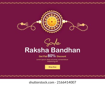 illustration of Raksha Bandhan, Indian festival of brother and sister bonding celebration with decorative Rakhi sale design