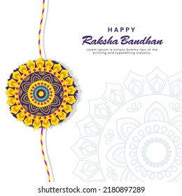 illustration of Raksha Bandhan, Indian festival of brother and sister bonding celebration with decorative Rakhi design