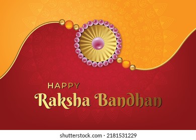 illustration of Raksha Bandhan, Indian festival of brother and sister bonding celebration with decorative Rakhi