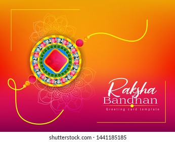 illustration of Raksha Bandhan, Sale and banner poster with Decorative Rakhi for Indian festival of brother and sister 