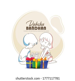 illustration of Raksha bandhan shopping Sale with decorated rakhi and gift for Raksha Bandhan Indian festival of sisters and brothers