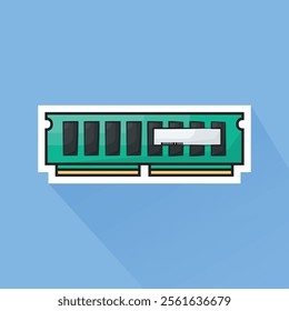Illustration of Ram Card in Flat Design