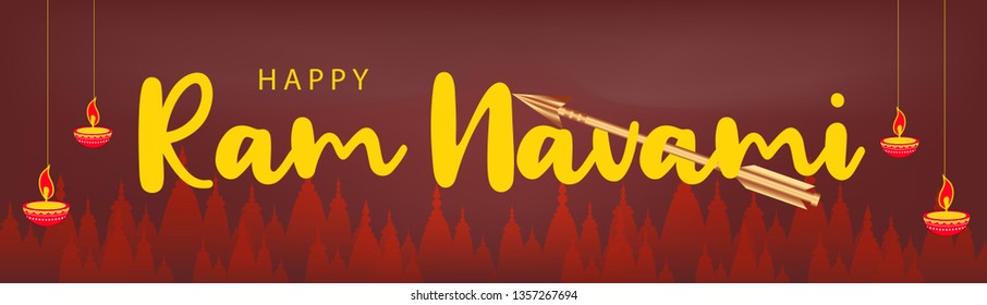 Illustration Of Ram Navami Background.