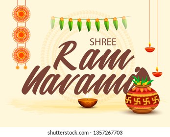 Illustration Of Ram Navami Background.