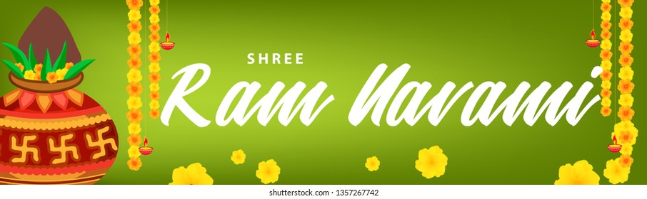 Illustration Of Ram Navami Background.
