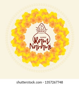 Illustration Of Ram Navami Background.