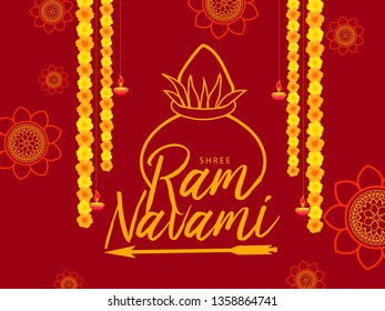 Illustration Of Ram Navami Background.