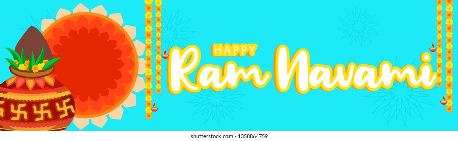 Illustration Of Ram Navami Background.