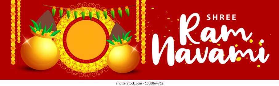 Illustration Of Ram Navami Background.