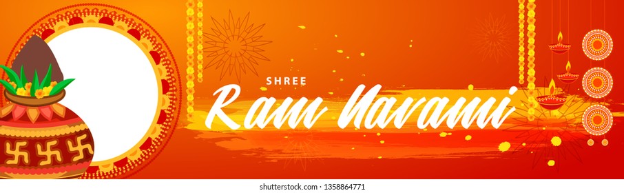 Illustration Of Ram Navami Background.