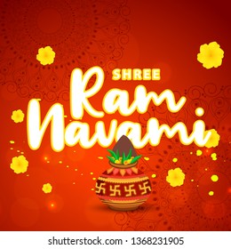 Illustration Of Ram Navami Background.