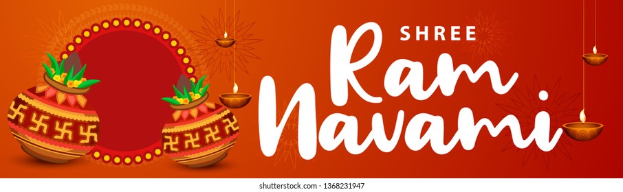 Illustration Of Ram Navami Background.