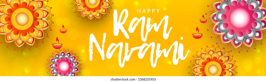 Illustration Of Ram Navami Background.