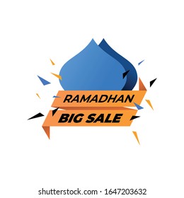 Illustration of Ramadan Big Sale Banner Promotion for Web Vector Design.