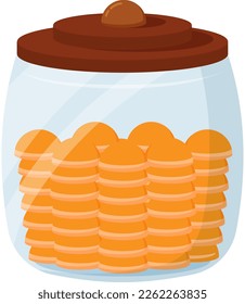 Illustration of Ramadan Eid Al-Fitr Mubarak Cookies in Jar Collections simple cute fun and elegant flat vector design