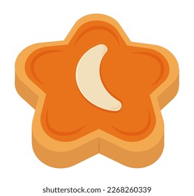 Illustration of ramadan eid al-fitr mubarak cookies simple cute fun and elegant flat vector design