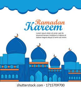 illustration of ramadan in the form of a flyer, very suitable for social media posts, banners, flyers, ramadan emblems etc.