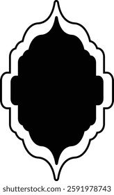Illustration of Ramadan Frame with Black and White Color Design. Vector Silhouette.