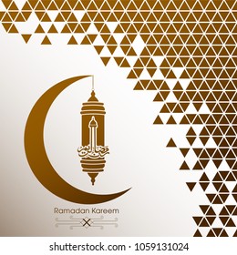 Illustration of Ramadan Kareem with Arabic calligraphy and moon for the celebration of Muslim community festival.