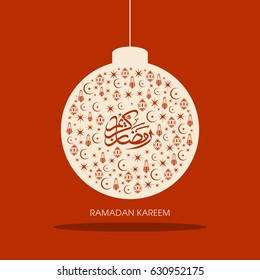 Illustration of Ramadan Kareem with Arabic calligraphy for the celebration of Muslim community festival.