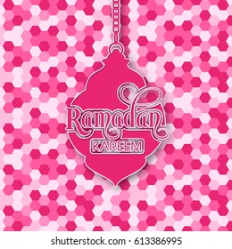Illustration of Ramadan Kareem with Arabic lamp for the celebration of Muslim community festival.