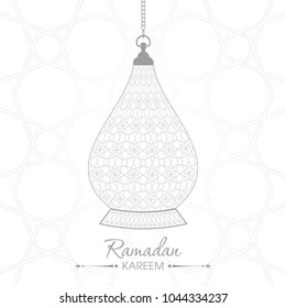 Illustration of Ramadan Kareem with Arabic lantern and calligraphy for the celebration of Muslim community festival.