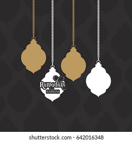 Illustration of Ramadan Kareem with Arabic lantern for the celebration of Muslim community festival.