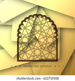 Illustration of Ramadan Kareem with Arabic window for the celebration of Muslim community festival.