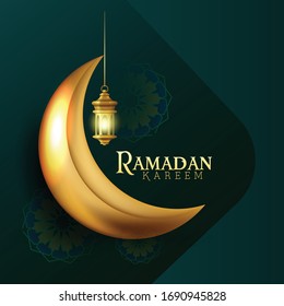 Illustration von Ramadan Kareem Hintergrund, mit arabischen Laternen und goldfarbenem, rustikalem Hintergrund